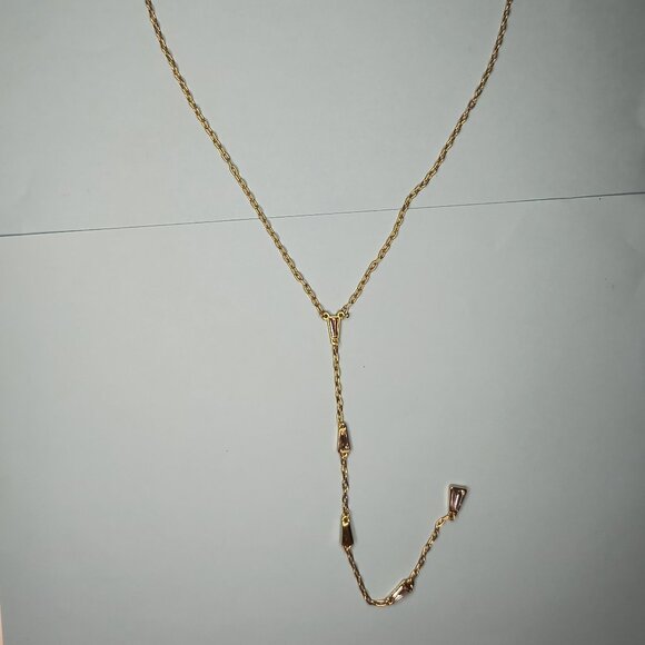 Christian Siriano Necklace  Chain With Baguette Crystal Stone Accent Gol… - Picture 1 of 7